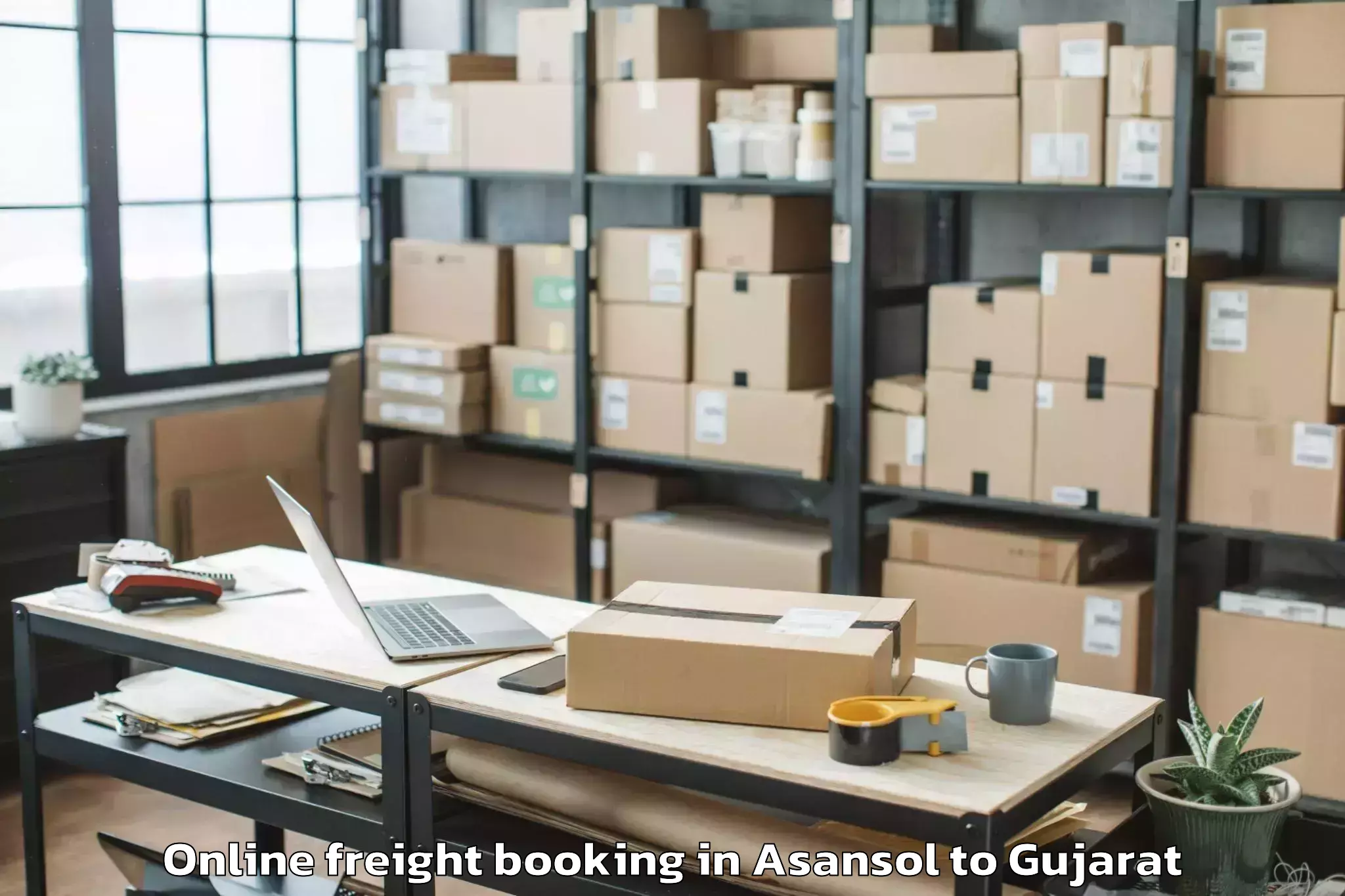 Easy Asansol to Visavadar Online Freight Booking Booking